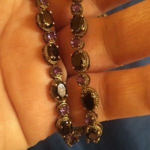 Amethyst and shungite necklace